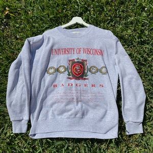 VTG Nutmeg Mills University of Wisconsin Crew Neck